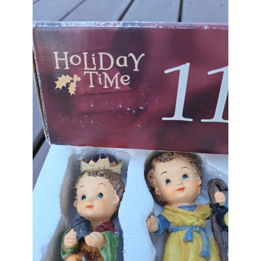 Holiday Time Christmas 11 Piece Children Nativity Set Hand-Painted Figurines